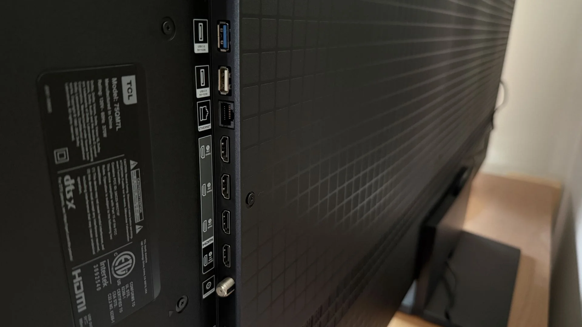 The TCL QM7L has four 2.1 HDMI ports.