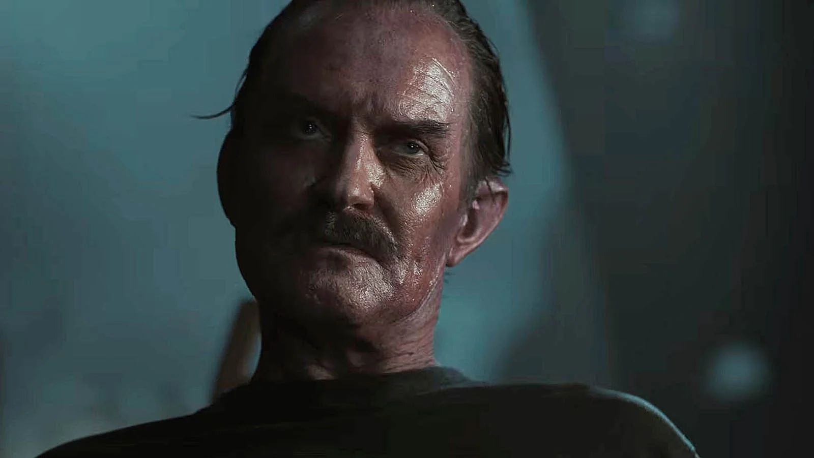 A close-up of Lars Ulrich Thomsen's Sinestro in Lanterns episode 8