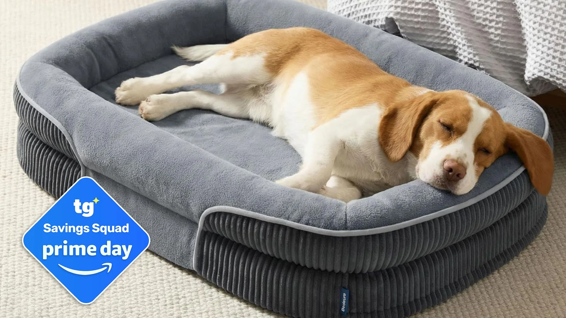 Bedsure 360 Oval Bolster Orthopedic Dog Bed
