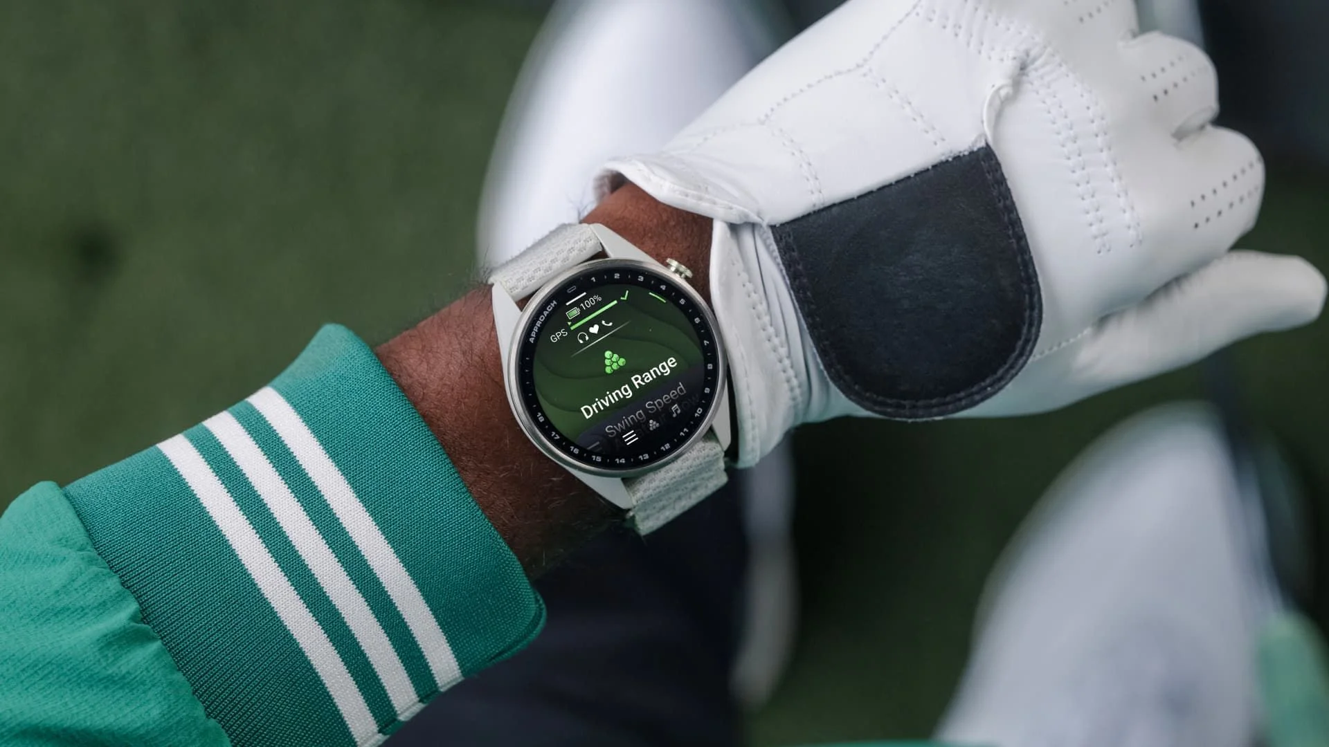The Garmin Approach S72 golfing smartwatch.